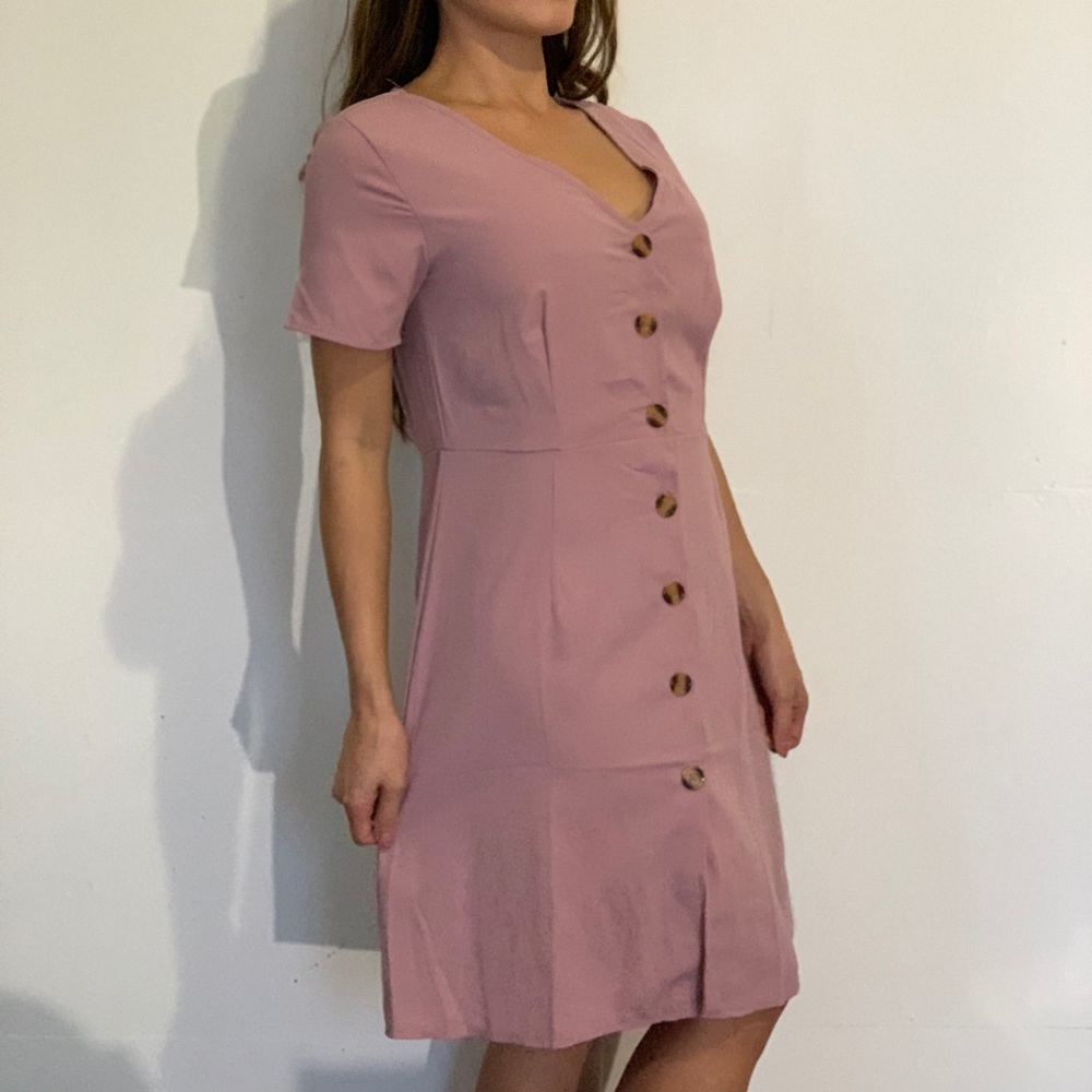 Casual Pink Button down Dress